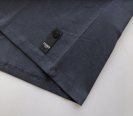フェンディスーパーコピー 刺繍ロゴ入りクルーネックTシャツ