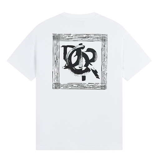ディオールスーパーコピーコットン素材 クルーネック 半袖プリントTシャツ