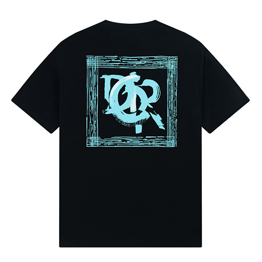 ディオールスーパーコピーコットン素材 クルーネック 半袖プリントTシャツ