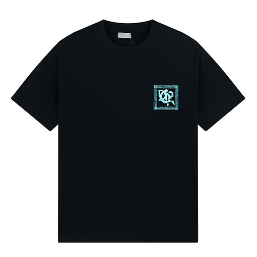 ディオールスーパーコピーコットン素材 クルーネック 半袖プリントTシャツ