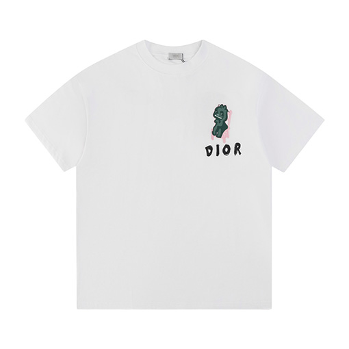 ディオール高級感ロゴプリント クルーネック 半袖Tシャツ