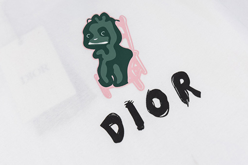 ディオール高級感ロゴプリント クルーネック 半袖Tシャツ