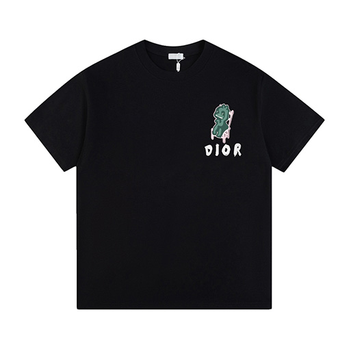 ディオール高級感ロゴプリント クルーネック 半袖Tシャツ