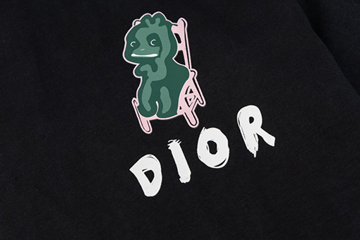 ディオール高級感ロゴプリント クルーネック 半袖Tシャツ