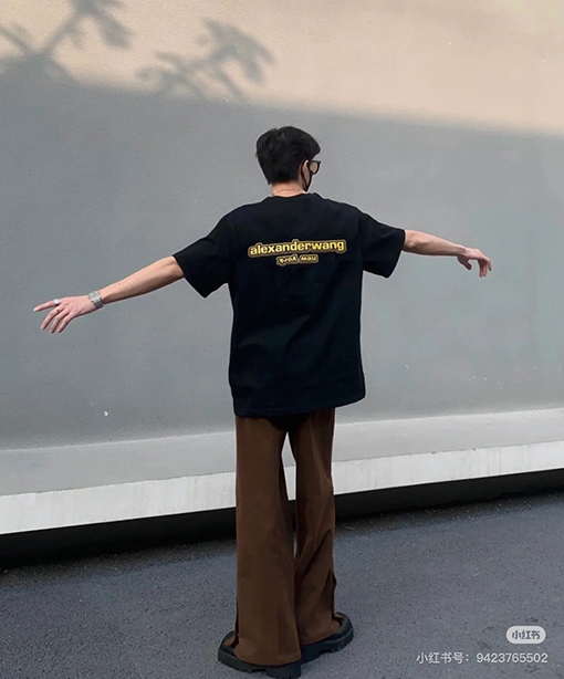 アレキサンダーワンカラーブロック ロゴプリント 半袖Tシャツ
