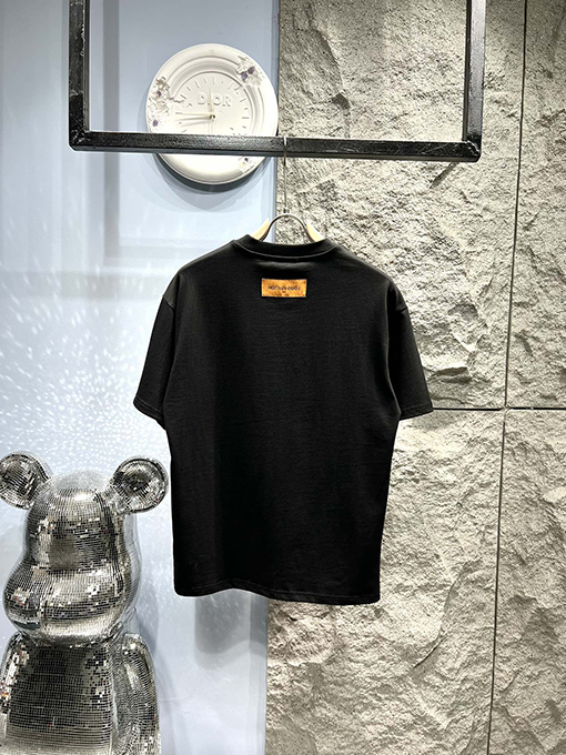 ルイヴィトンスーパーコピー刺繍ロゴ 半袖Tシャツ