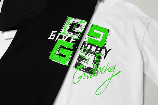 ジバンシイ高品質厚手プリント＋ラバーコーティング 半袖Tシャツ
