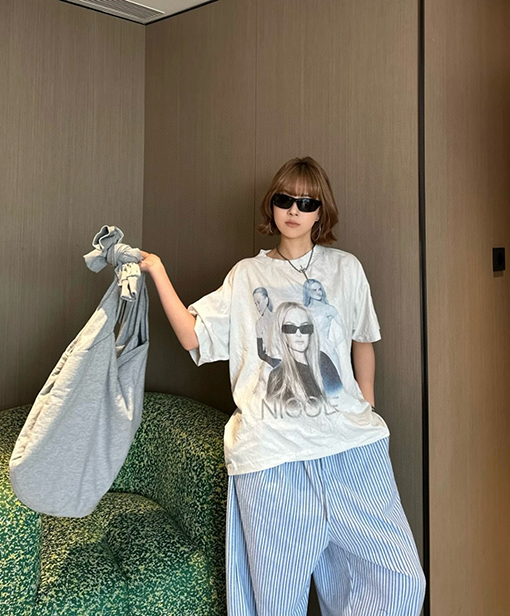 バレンシアガ25SS 新作 ニコール・キッドマン ポートレート ダイレクトプリント 半袖Tシャツ