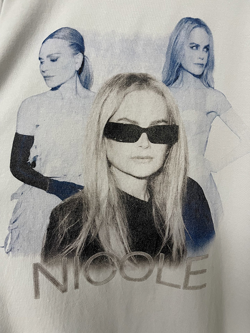バレンシアガ25SS 新作 ニコール・キッドマン ポートレート ダイレクトプリント 半袖Tシャツ