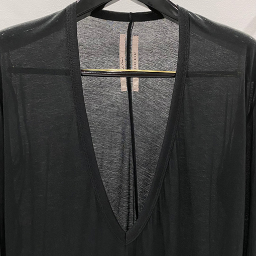 リックオウエンスビッグVネックニット長袖Tシャツ