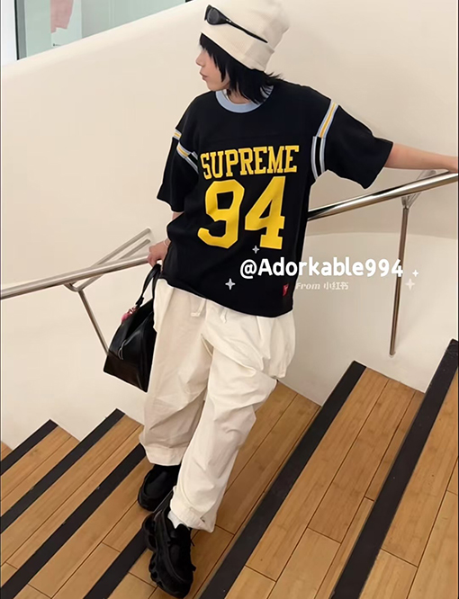SUPREME SS25 SPLIT S/S FOOTBALL TOP 94ステッチTシャツ