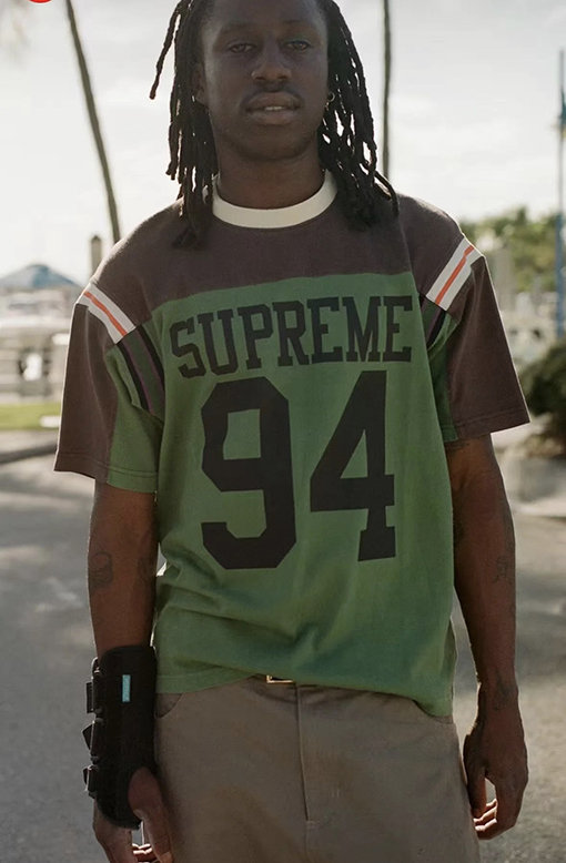 SUPREME SS25 SPLIT S/S FOOTBALL TOP 94ステッチTシャツ