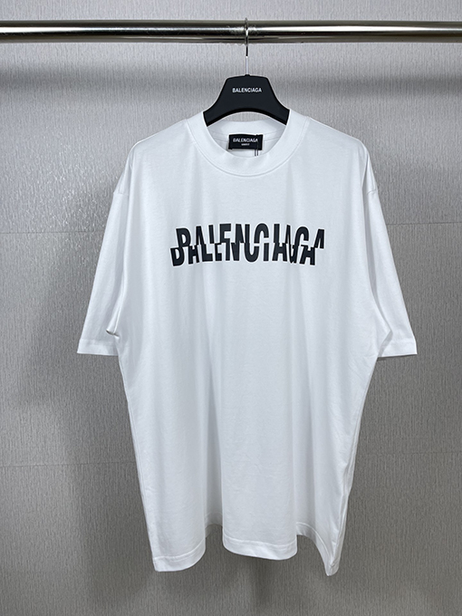 バレンシアガ間違った文字ロゴプリントウォッシュ半袖Tシャツ