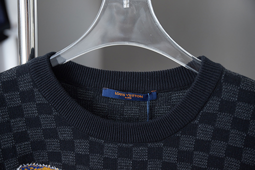 ルイヴィトン 新作 Lv ニットジャカードダミエ柄半袖Tシャツ