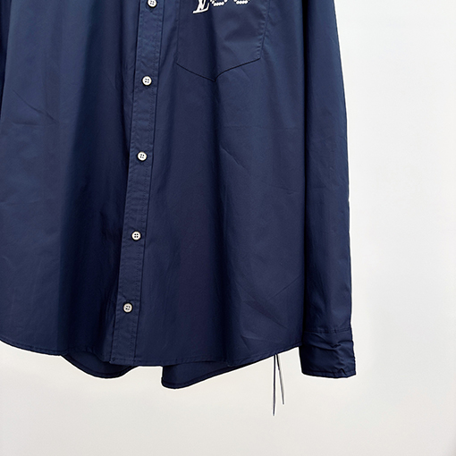 【NIGOコラボ】LouisVuitton シグネチャープリントシルクシャツ Louis Vuitton x Nigo Embroidered Signature Long-Sleeved