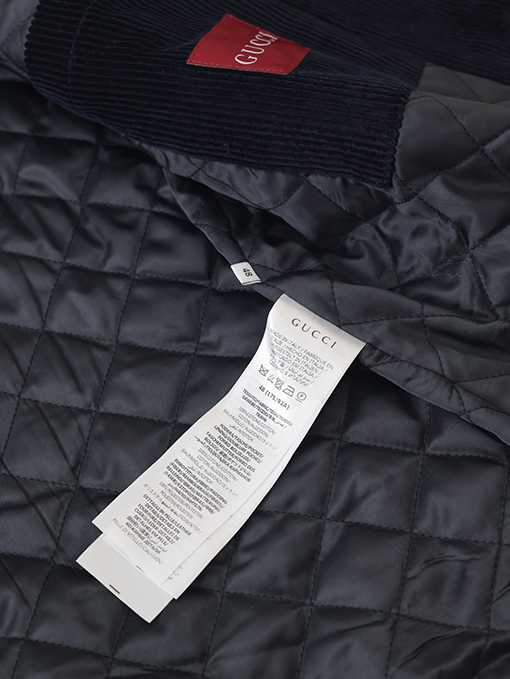 グッチスーパーコピー 新しいモデルコーデュロイレザーラペル刺繍ジャケット