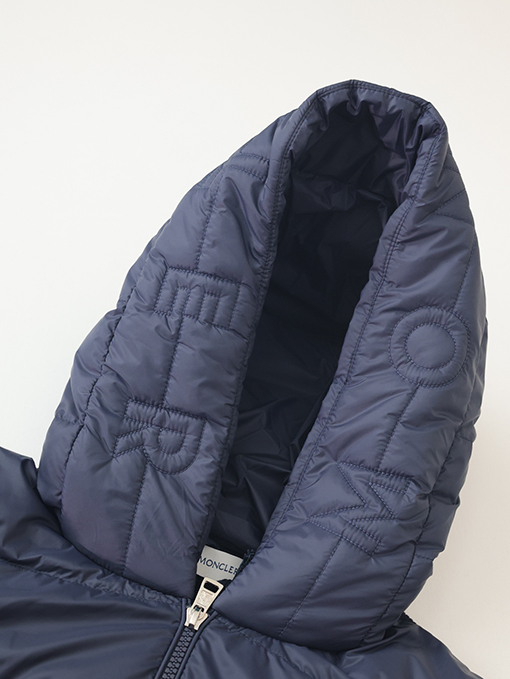 モンクレール フード付き刺繍ジッパーウールニットパッチワークジャケットシングルダウンジャケット