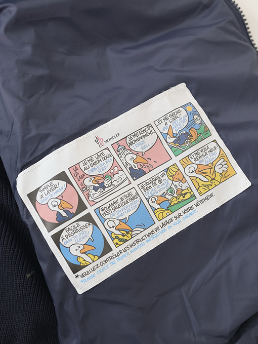 モンクレール フード付き刺繍ジッパーウールニットパッチワークジャケットシングルダウンジャケット