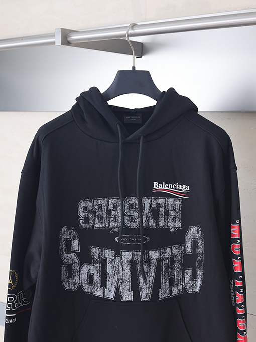 バレンシアガ 新しいアートマルチブランドプリントフード付きスパーカー