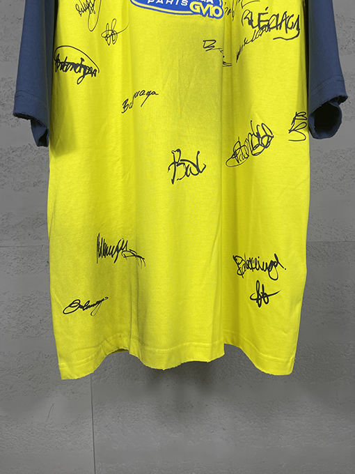 バレンシアガ カラーブロック シグネチャープリント 刺繍ロゴ グラフィティ 半袖 Tシャツ