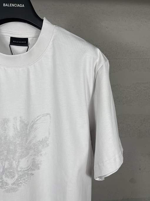 バレンシアガ レディースダイレクトプリントウォッシュダメージ半袖Tシャツ