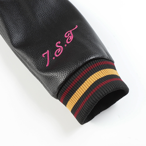 ステューシースーパーコピー タオル刺繍ブラック8ベースボールジャケット