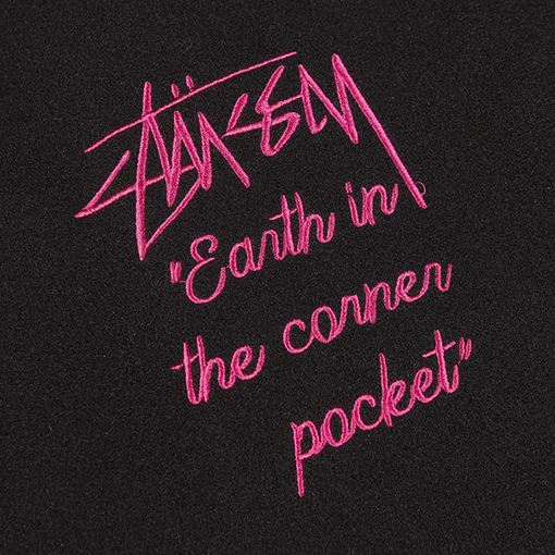 ステューシースーパーコピー タオル刺繍ブラック8ベースボールジャケット