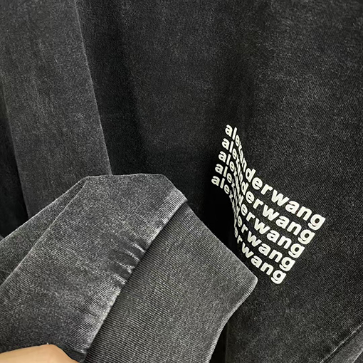 アレキサンダーワン クラシックなスローガンフォームクルーネックスパーカー