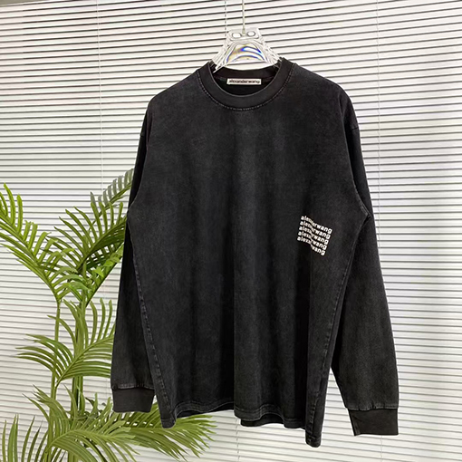 アレキサンダーワン クラシックなスローガンフォームクルーネックスパーカー