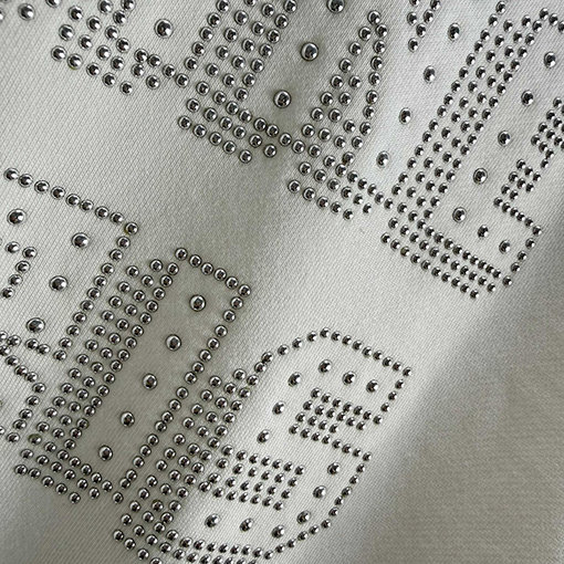 セリーヌコピー 新しいシルバービーズとラインストーンロゴクルーネックパーカー