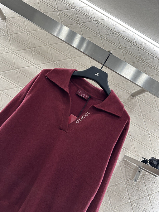 グッチコピー 新しいモデルクロシェレターニット長袖トップスシャツ