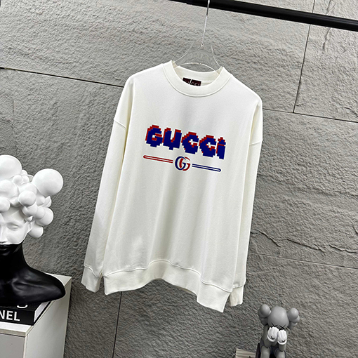 グッチ ダブルG立体フロッキングレタリング長袖スパーカー