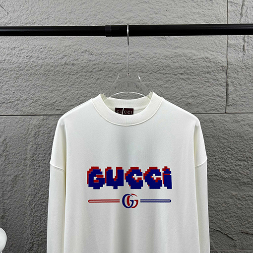 グッチ ダブルG立体フロッキングレタリング長袖スパーカー