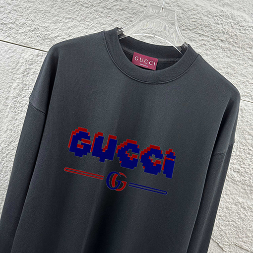 グッチ ダブルG立体フロッキングレタリング長袖スパーカー