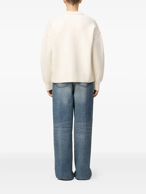 アミコピー フレンチミニマリストハートロゴセーター