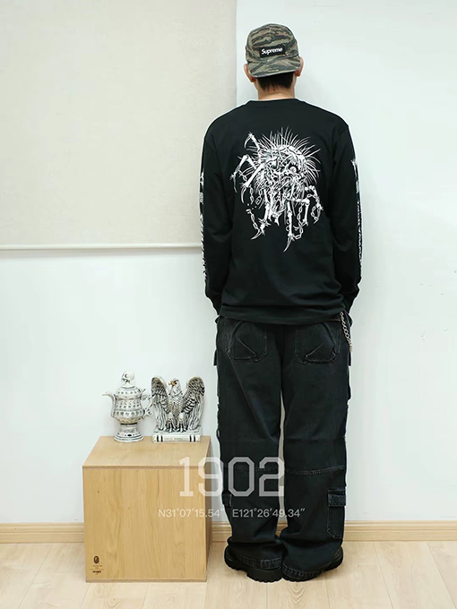 SUPREMEコピー X Yohji Yamamotoスーパーコピー ジョイントモデル長袖プリントシャツ