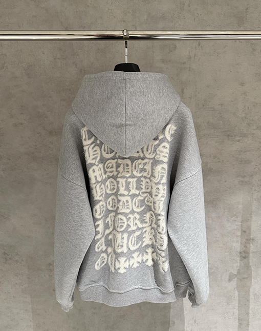 クロムハーツ 背中にレーザーをしたフード付きスパーカー