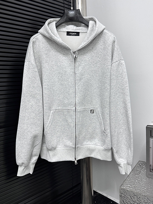 フェンディスーパーコピー FFレタリングジッパーカーディガンスパーカー