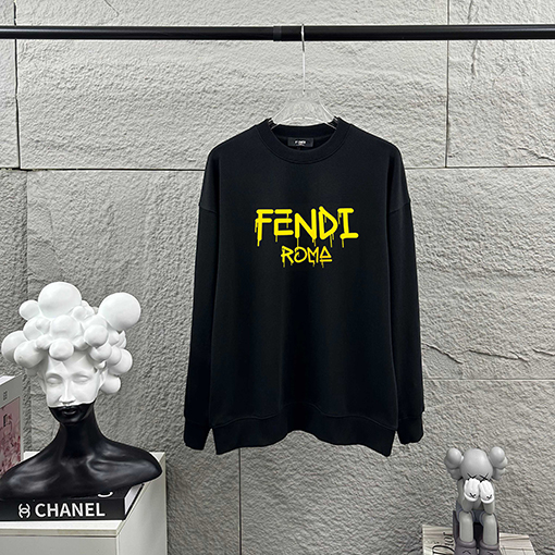 フェンディコピー FENDI 立体フロッキングラウンドネックスパーカー