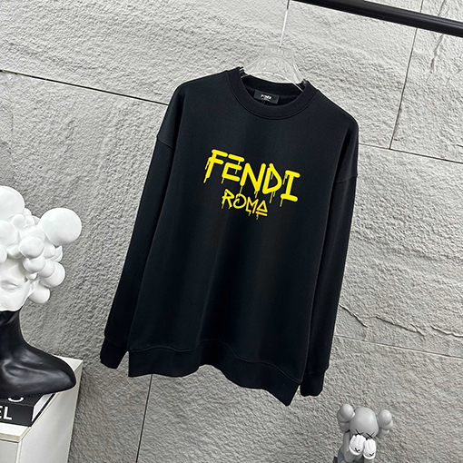 フェンディコピー FENDI 立体フロッキングラウンドネックスパーカー