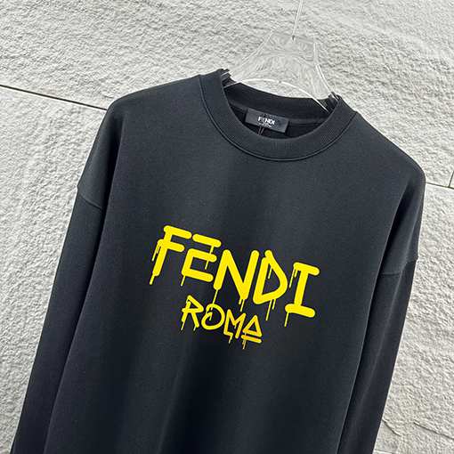 フェンディコピー FENDI 立体フロッキングラウンドネックスパーカー