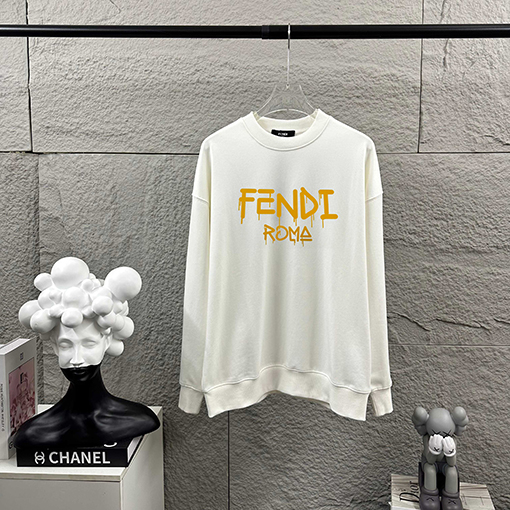 フェンディコピー FENDI 立体フロッキングラウンドネックスパーカー
