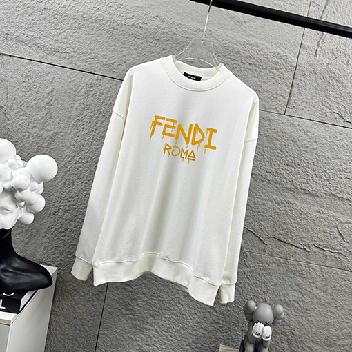 フェンディコピー FENDI 立体フロッキングラウンドネックスパーカー