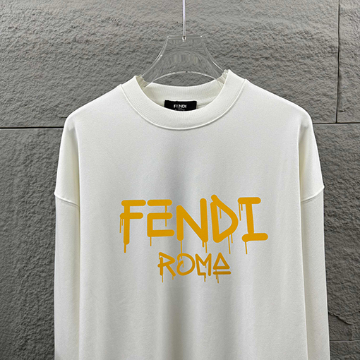 フェンディコピー FENDI 立体フロッキングラウンドネックスパーカー