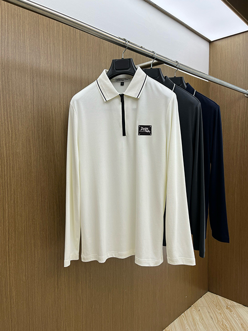 ディオール オリジナルメンズラペル長袖ポロシャツ