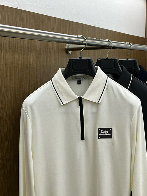ディオール オリジナルメンズラペル長袖ポロシャツ