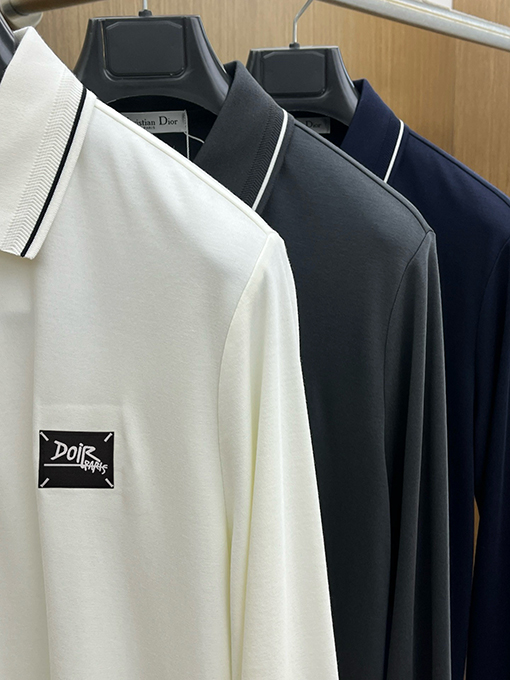 ディオール オリジナルメンズラペル長袖ポロシャツ