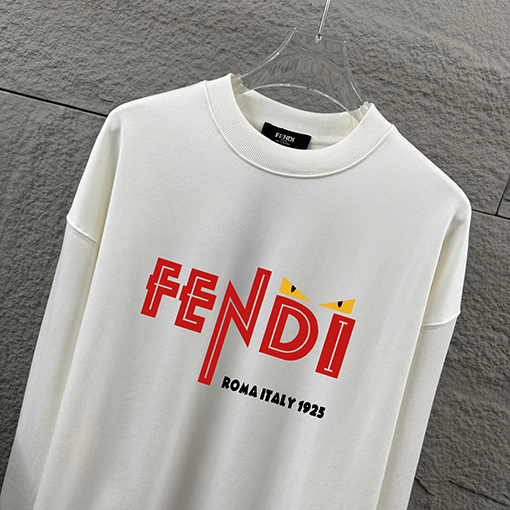 フェンディ FENDI 新しいレタープリント長袖クルーネックスパーカー