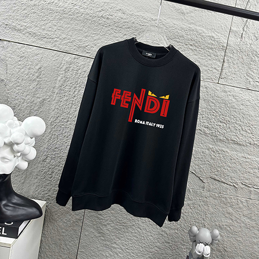 フェンディ FENDI 新しいレタープリント長袖クルーネックスパーカー