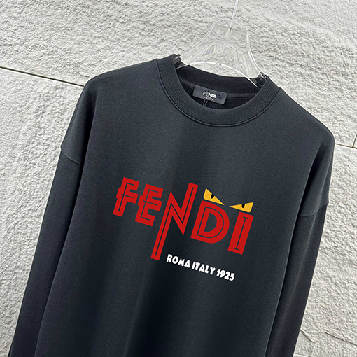 フェンディ FENDI 新しいレタープリント長袖クルーネックスパーカー